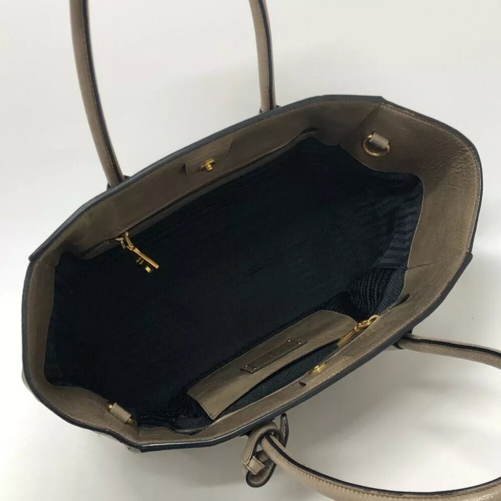 PRADA BN2626 logo 2WAY Handbag Shoulder Bag Triangle Plate Tote Bag - Picture 9 of 15
